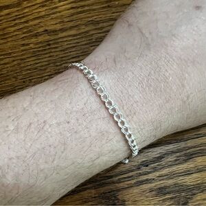 Vintage 925 Silver Double Chain Bracelet